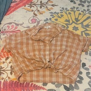 Madewell Orange Plaid Button-Down Shirt